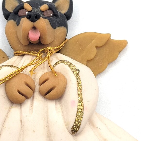 2 Shiba Inu Puppy Dog Angel Figurines 1 Cecile Baird with Tag 1 Sitting Collect - Picture 6 of 12